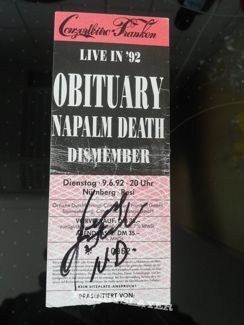 Obituary Tourticket - signed 