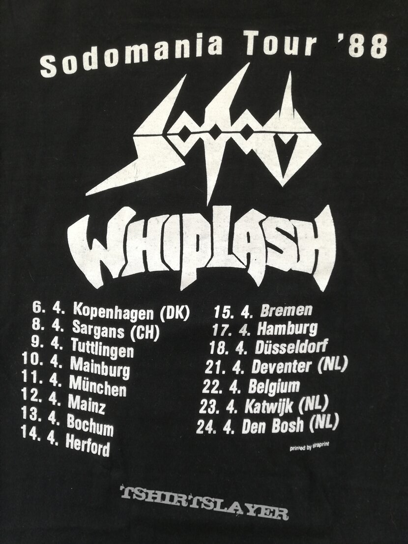 Sæson menu Omgivelser Sodom - Tour shirt 88 | TShirtSlayer TShirt and BattleJacket Gallery