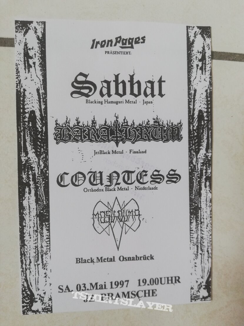 Sabbat - concert flyer