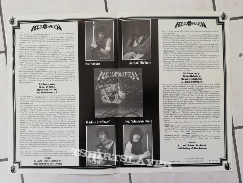 Helloween - signed press info and promo photo 86