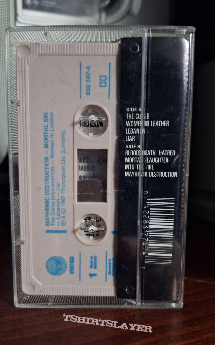 Mortal Sin  - Mayhemic Destruction cassette tape 