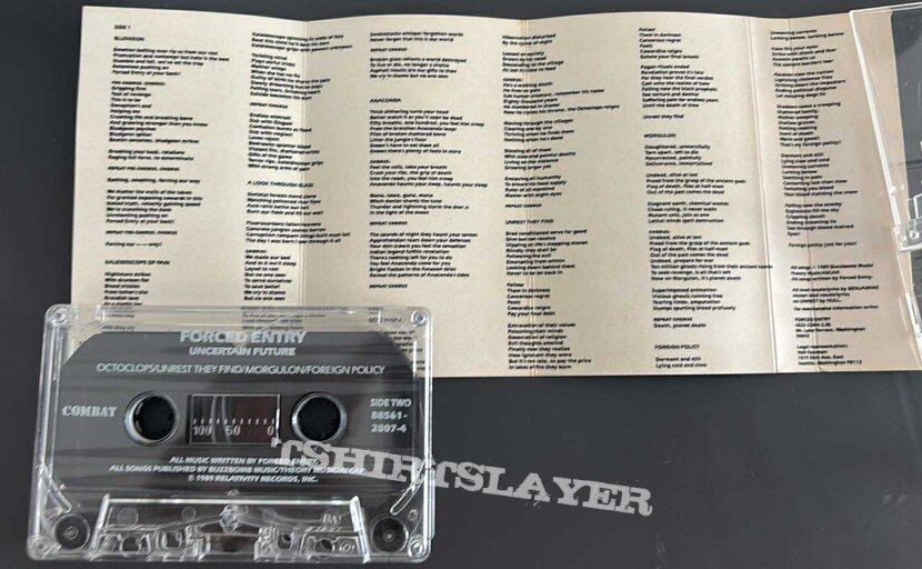 Forced Kill Forced Entry  - Uncertain Future cassette tape 