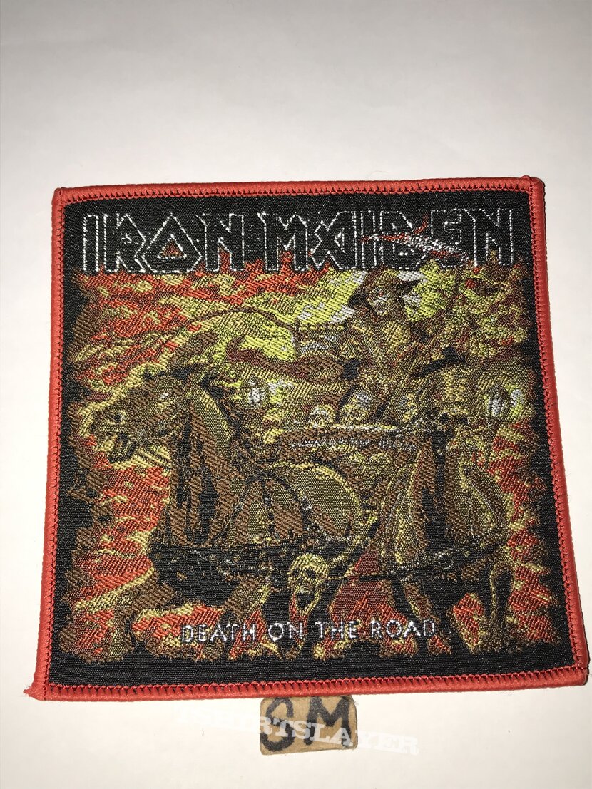 Iron Maiden Death On The Road patch red border 