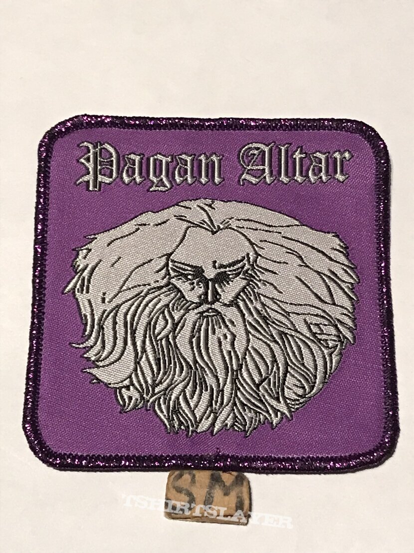 Pagan Altar The Time Lord patch purple glitter border 