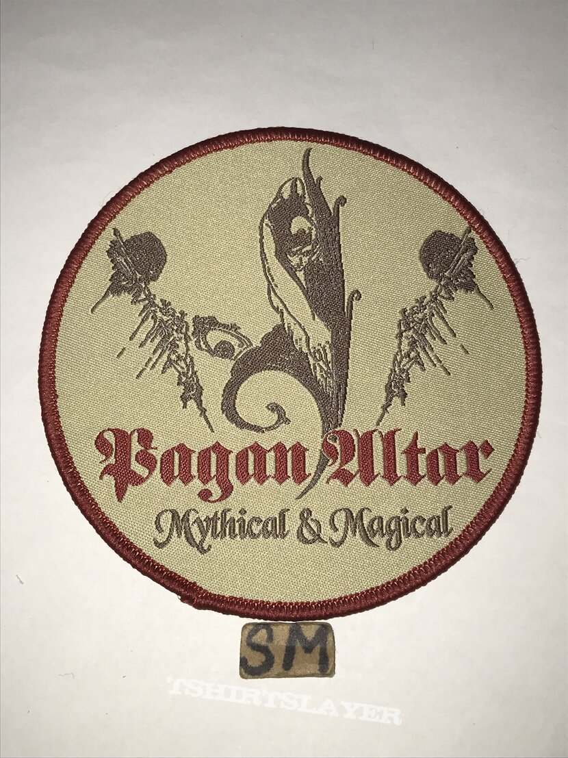 Pagan Altar Mythical &amp; Magical circle patch crimson border 