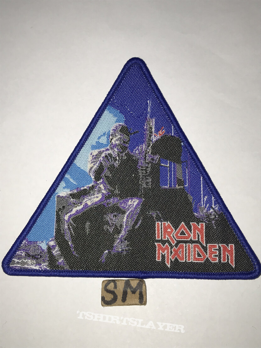 Iron Maiden 2 Minutes To Midnight triangle patch blue border 