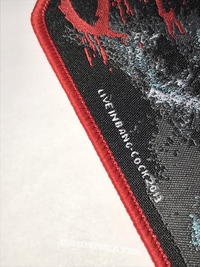 Obituary ‘Cause Of Death’ coffin patch red border 