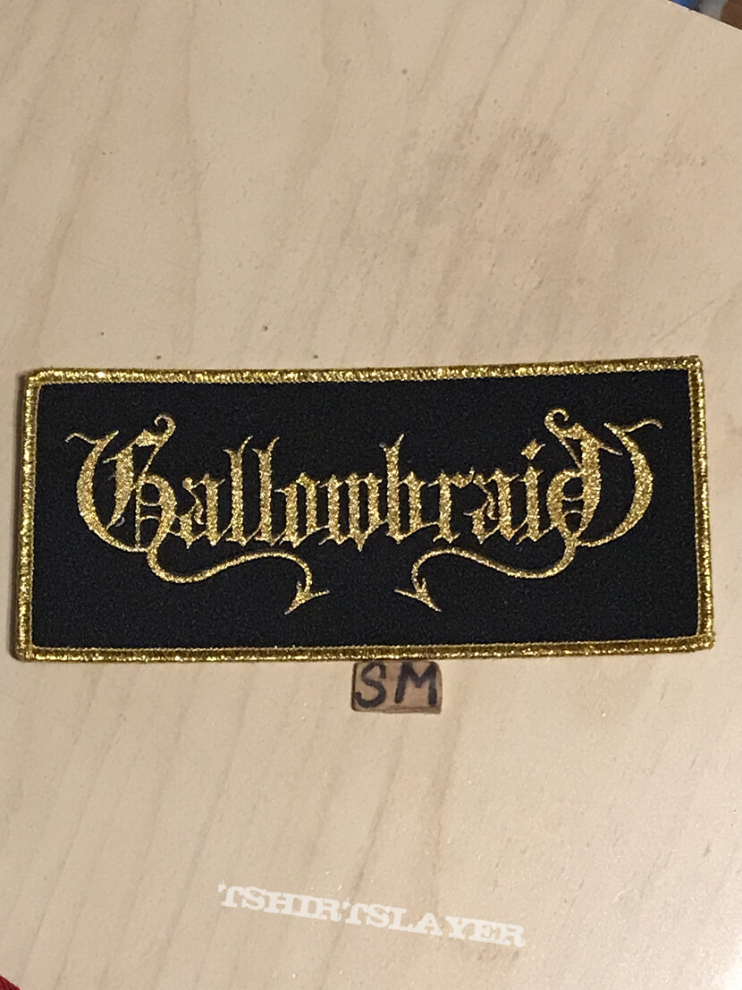 Gallowbraid patch gold glitter logo and border 