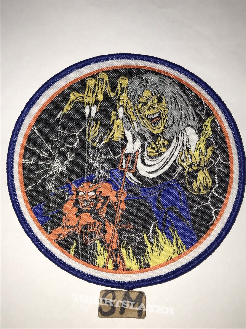 Iron Maiden Number Of The Beast circle patch blue border 