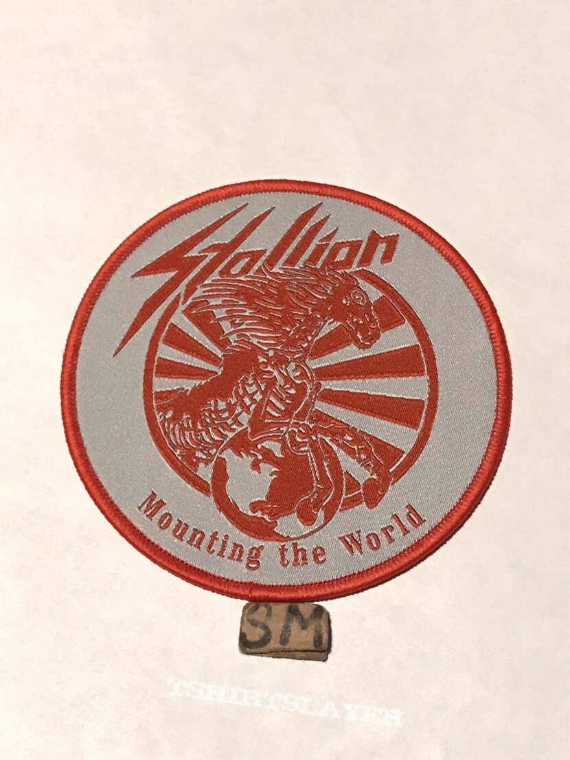 Stallion Mounting the World patch red border 