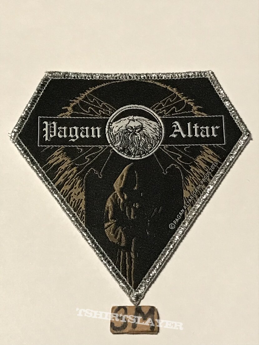 Pagan Altar diamond patch silver glitter border 