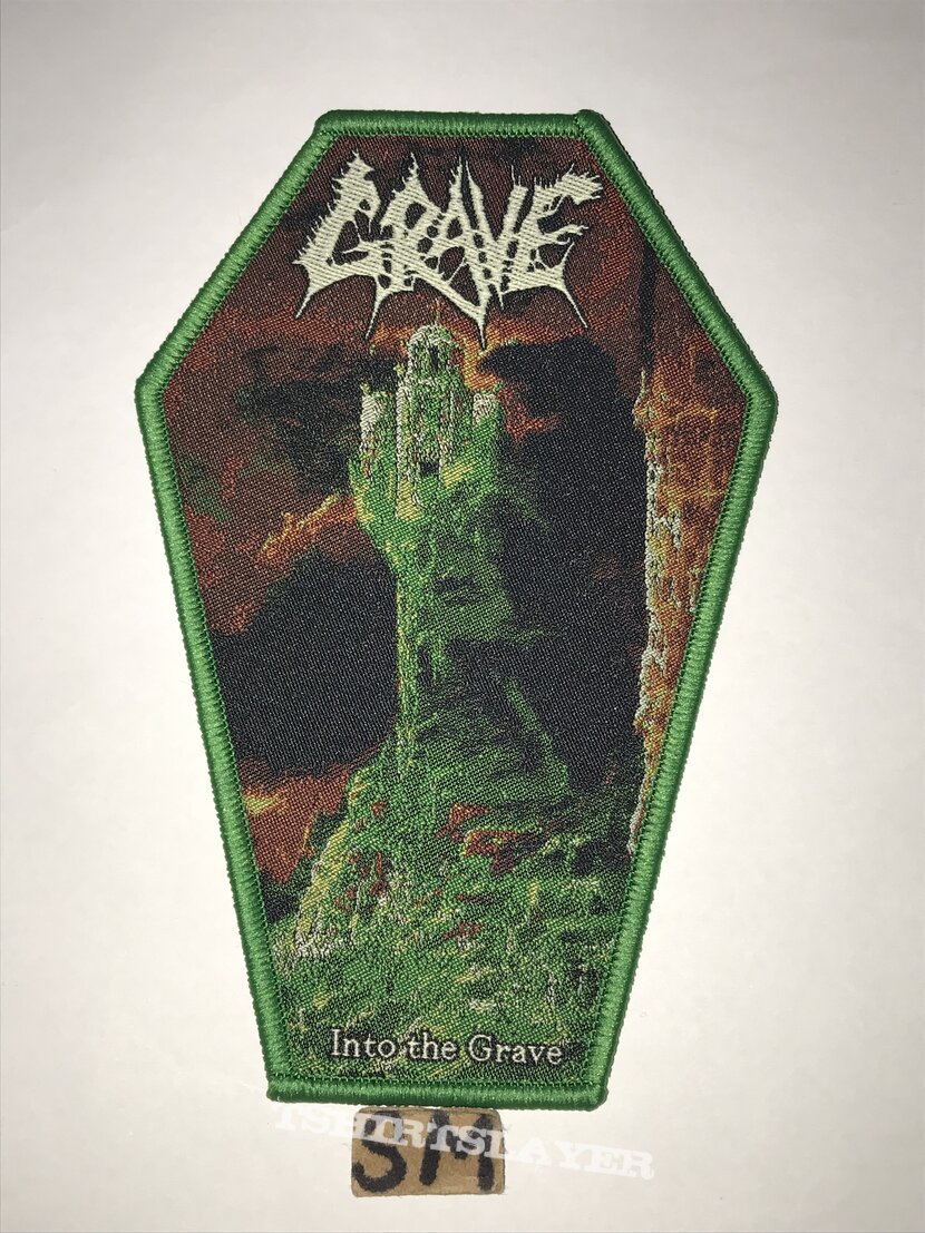 Grave Into The Grave coffin patch green border 