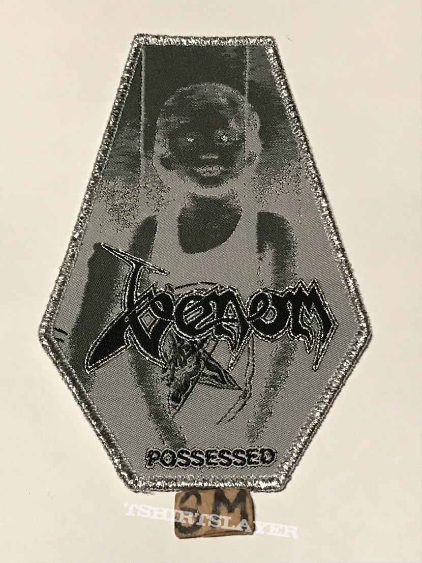 Venom Possessed coffin patch silver glitter border 