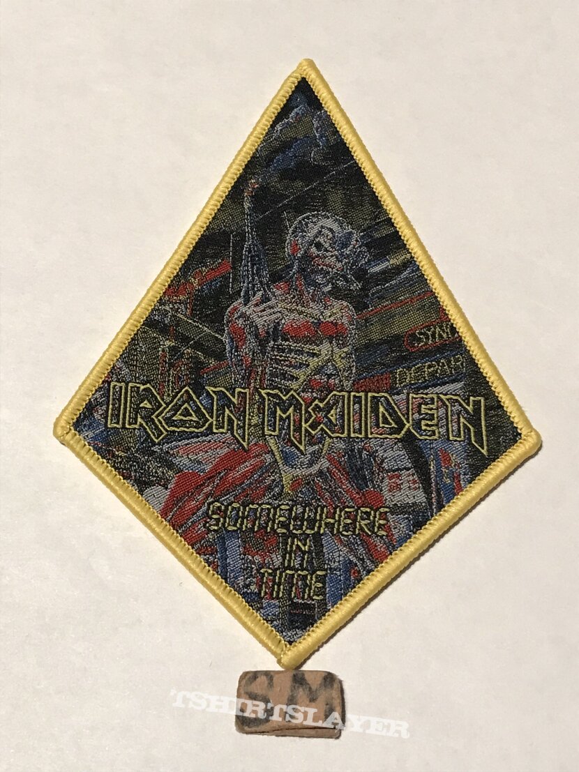 Iron Maiden Somewhere In Time patch yellow border 