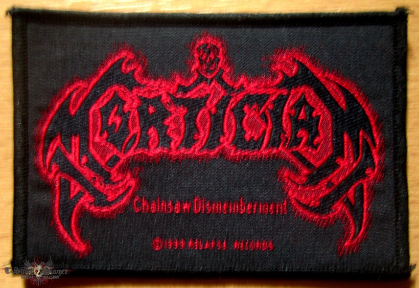 Mortician - Chainsaw Dismemberment woven patch (1999 Relapse records)