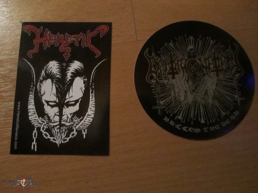 Heretic and Deathronation stickers