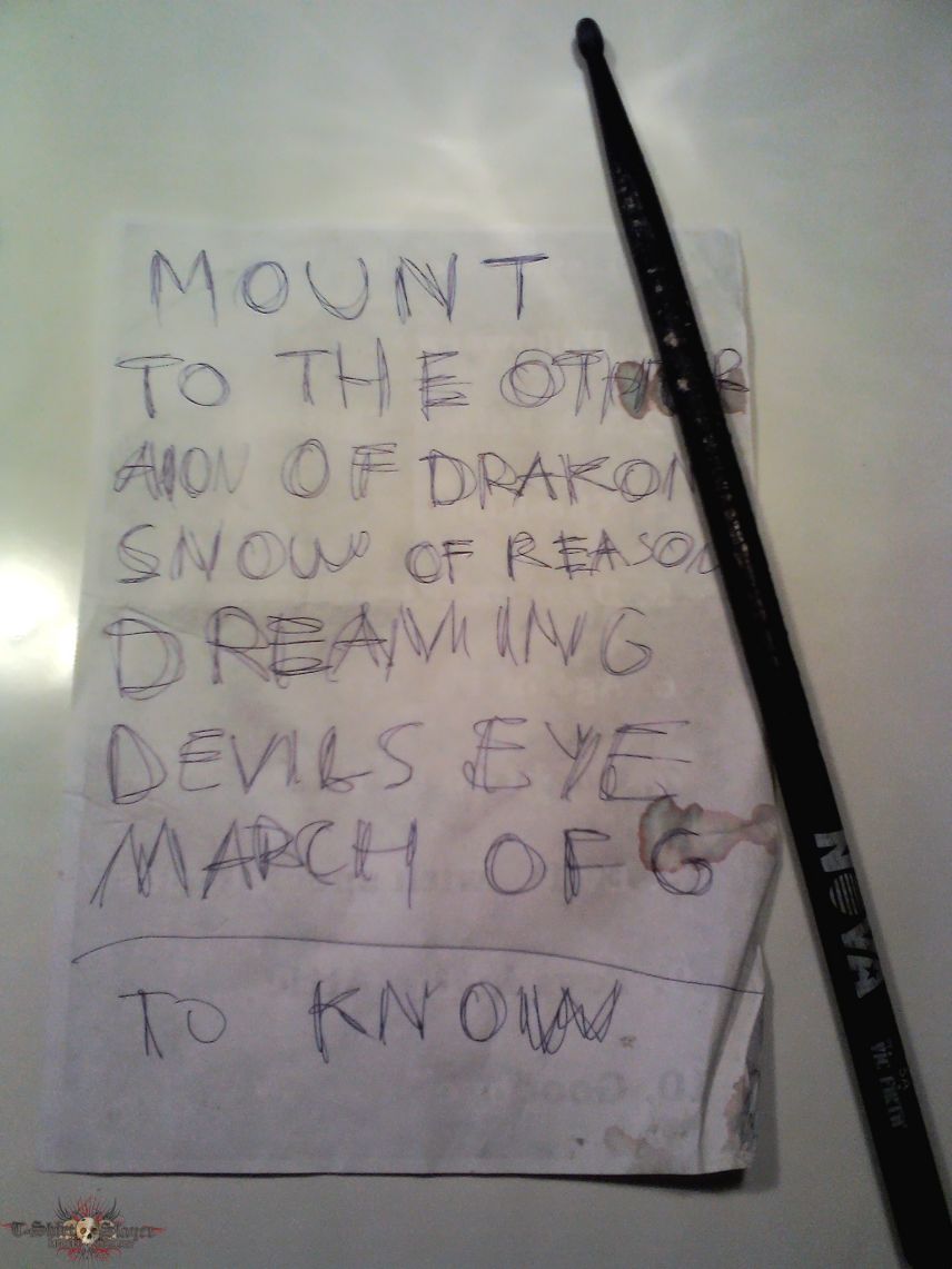 Saturnalia Temple setlist &amp; drumstick Metal Magic 2015