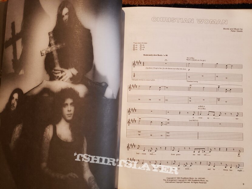 Type O Negative - &#039;Bloody Kisses&#039; Official Guitar Tab Songbook