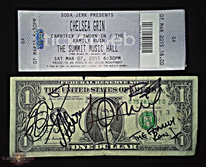 Denver Summit Hall gig ticket, Chelsea Gri, Carnifex, The Family Ruin