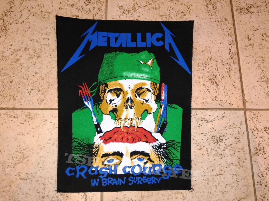 Metallica crash course in brain surgery vintage back patch 80&#039;s old stock