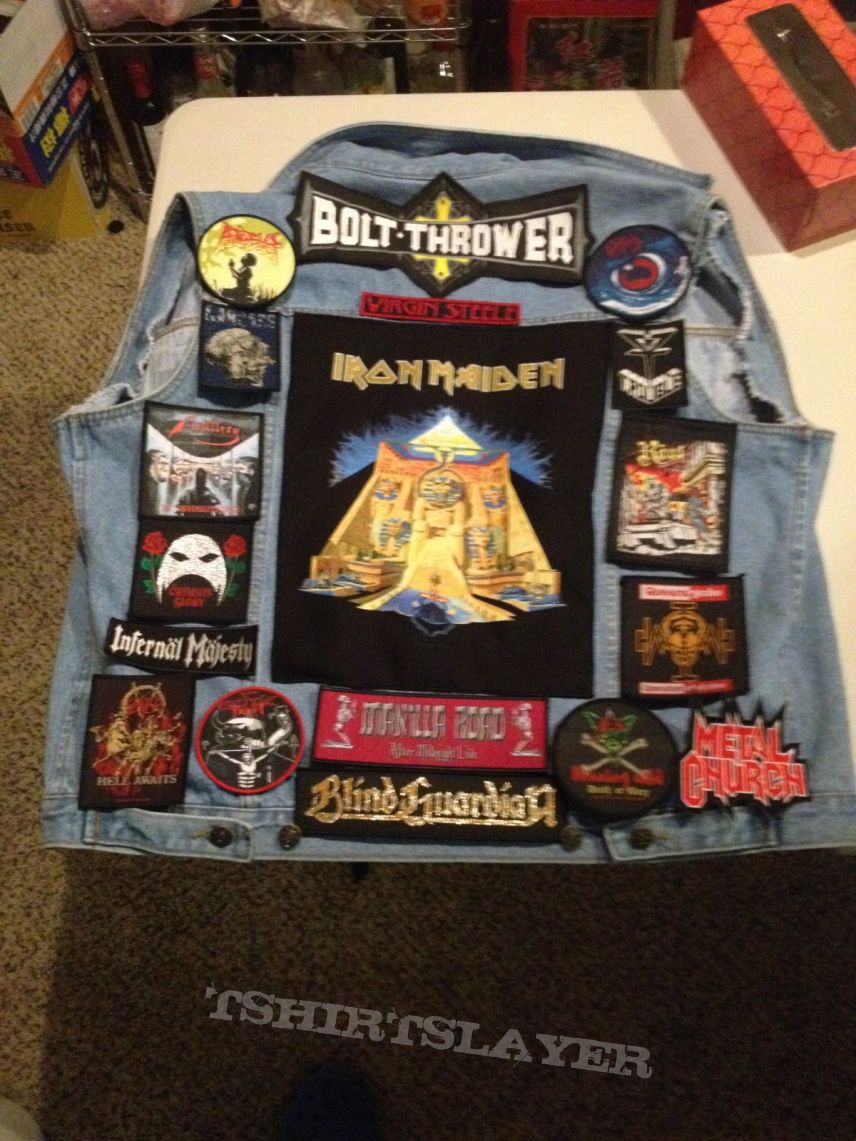 Iron Maiden The back of my first vest, in progress