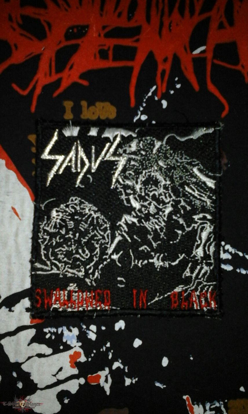 Sadus - Swallowed In Black embroidered iron on patch