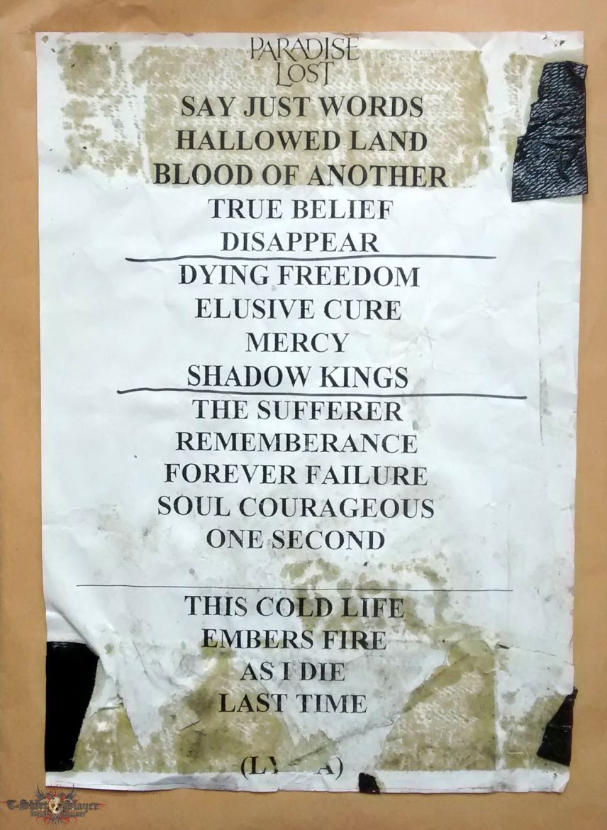 Paradise Lost Setlists 1996 + 1997