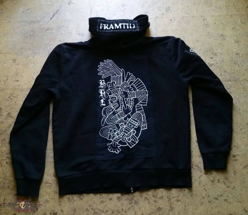 Discharge Blue Hummingbird on the Left Zip Hoodie (RIP)