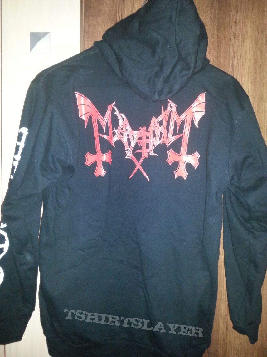 MAYHEM-red logo, hoody size L