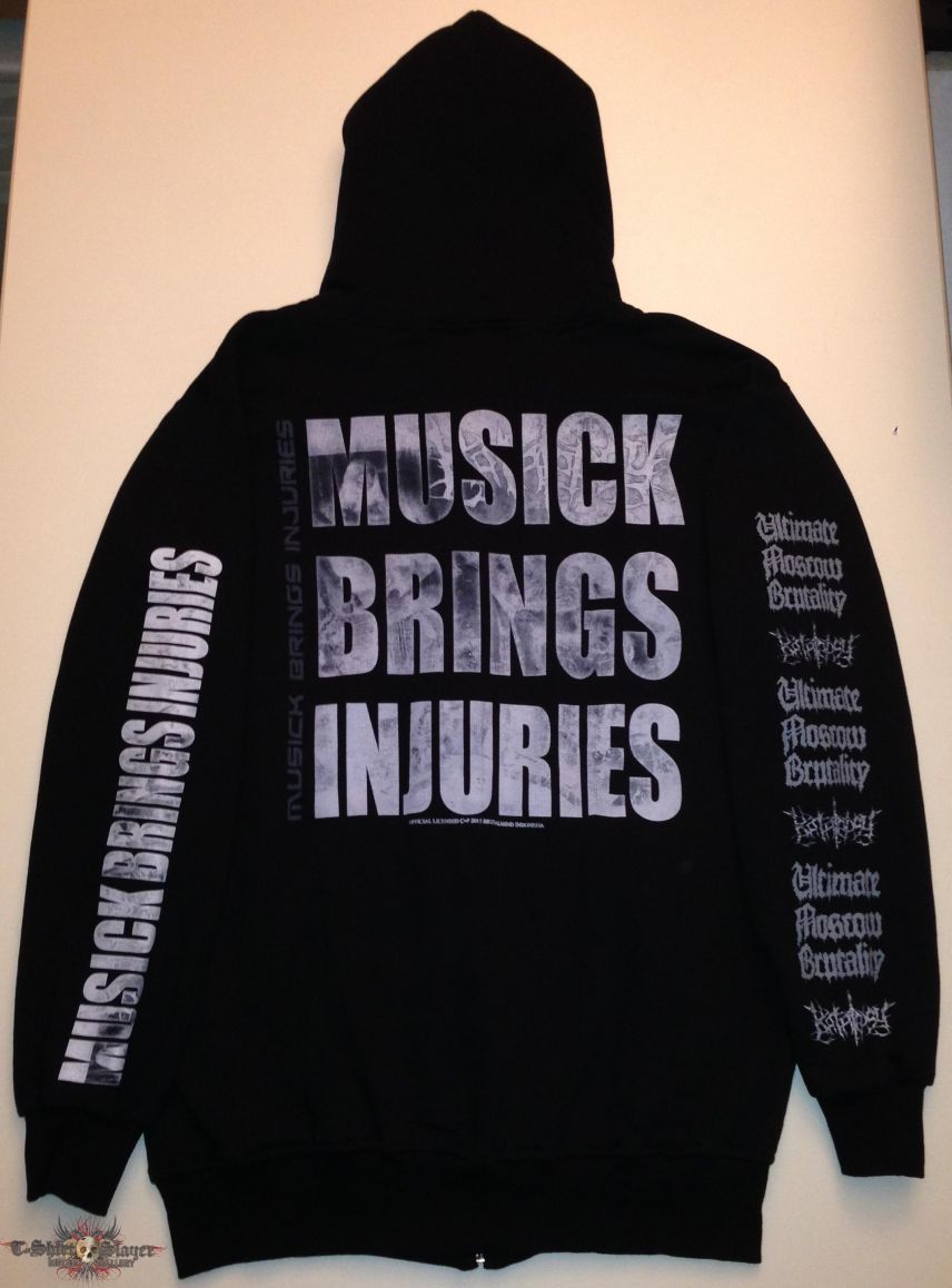 Katalepsy &quot;Musick Brings Injuries&quot; Zip Hoodie (Size Large)