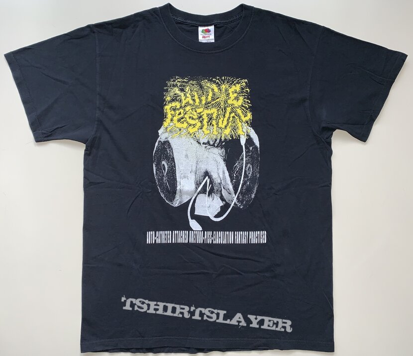 Urine Festival &quot;Auto-Catheter Attached Urethro-Piss-Ejaculation Fantasy-Practised&quot; Shirt (Size Large)