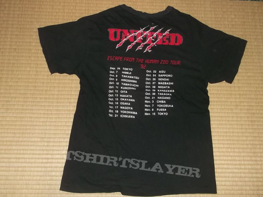 United - escape from the human zoo tour&#039;92 shirt