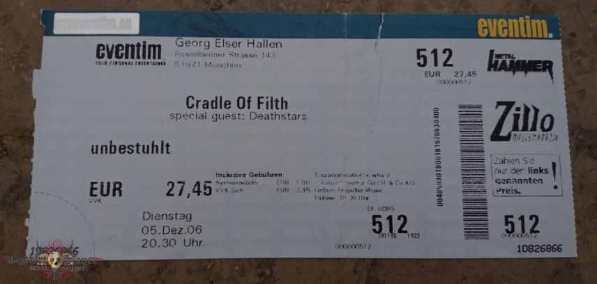 Cradle Of Filth tickets