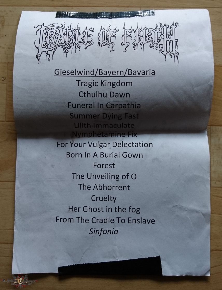 Cradle Of Filth setlists