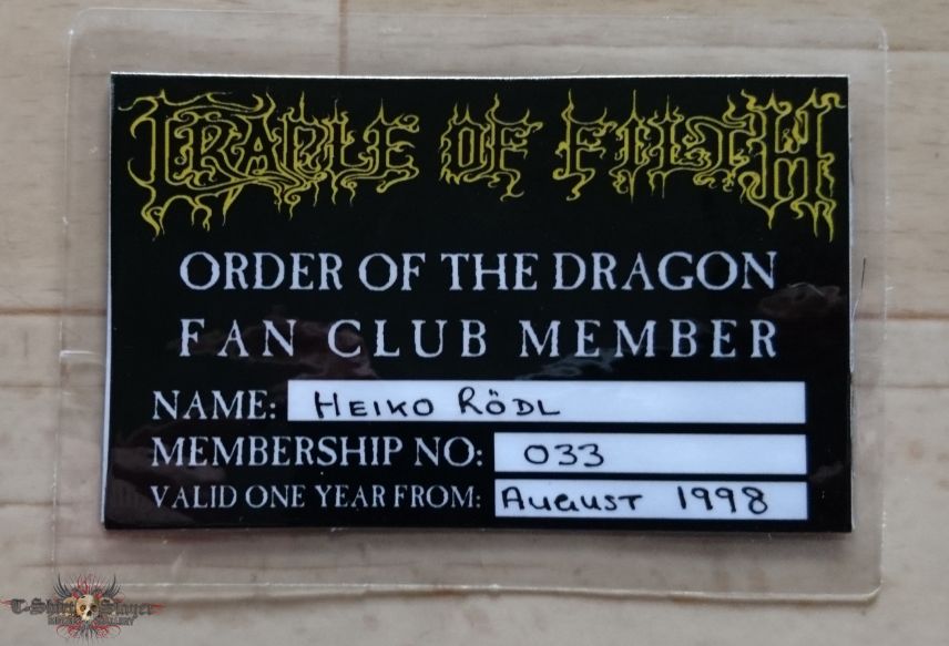 Cradle Of Filth member card