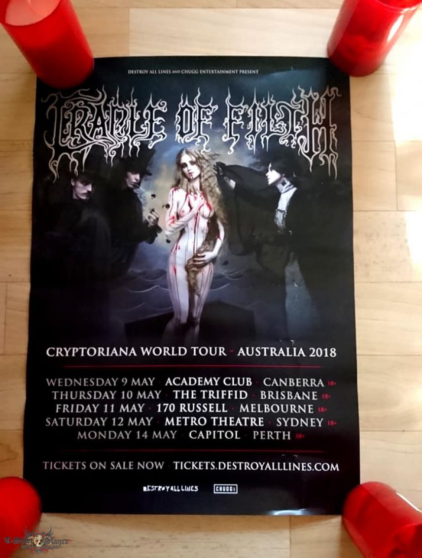 Cradle Of Filth australian tour poster