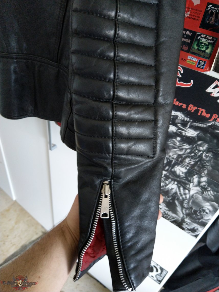 None Vintage 80s biker leather jacket