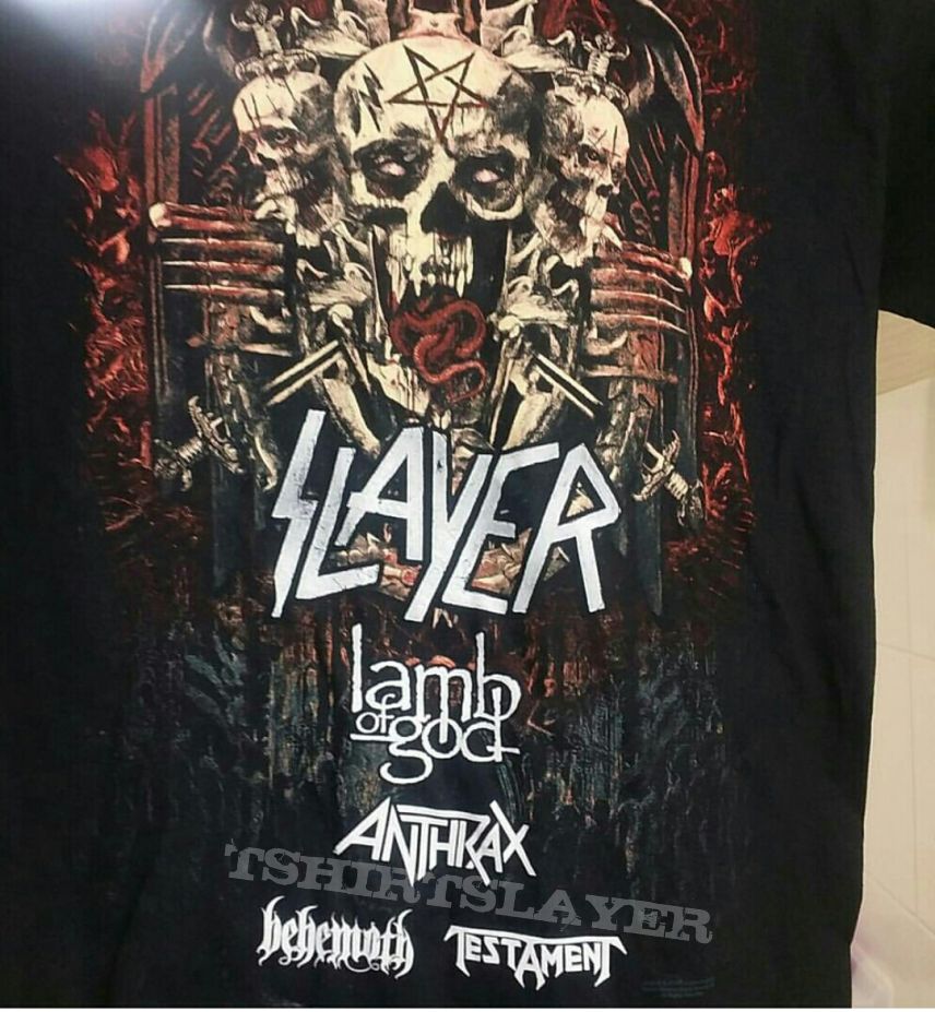 Slayer, Lamb Of God, Slayer 2018 Tour Shirt TShirt or Longsleeve  (hozertrucker79's) | TShirtSlayer