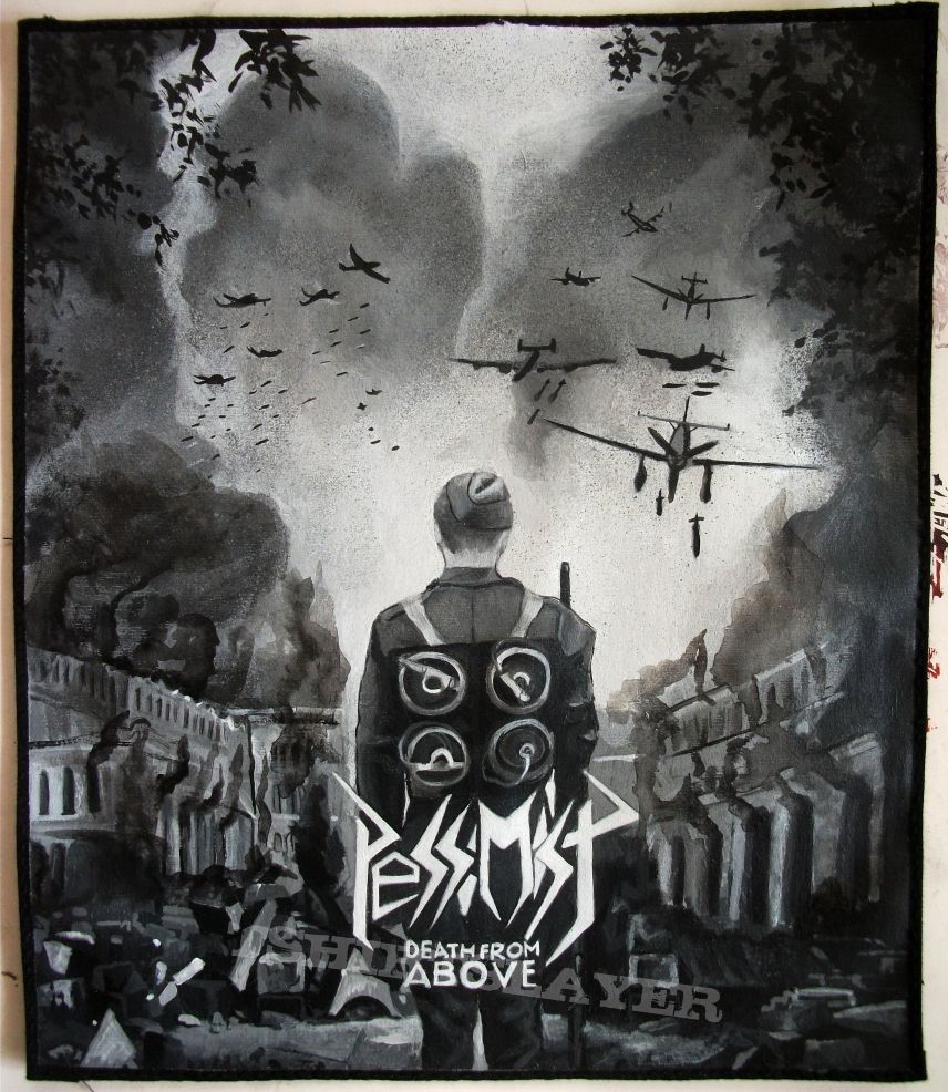 Handpainted back patch - Pessimist made by Oldschool Crew 