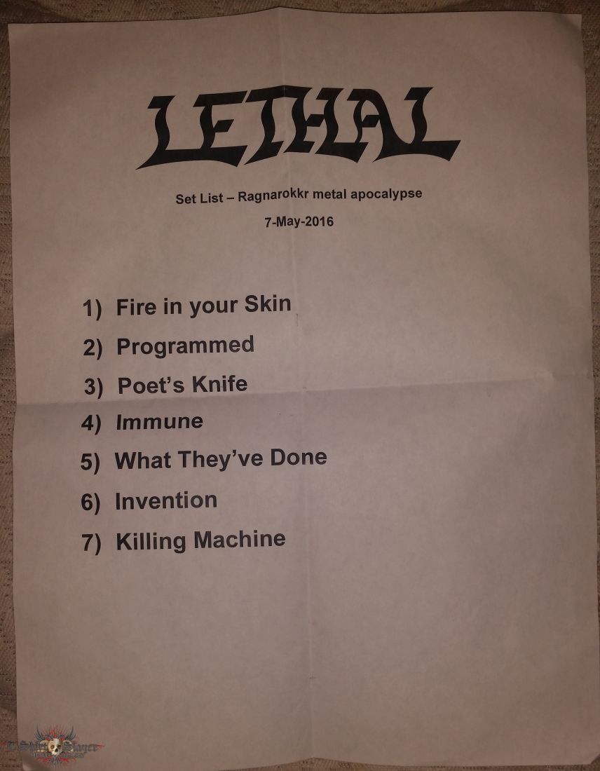 Lethal Setlist