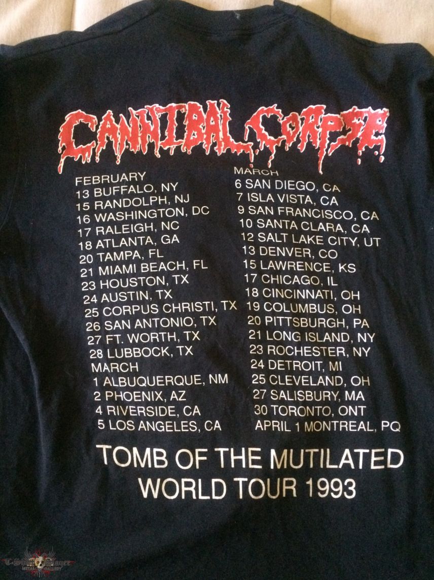 Cannibal Corpse TOTM USA &amp; Canada tour 1993 LS