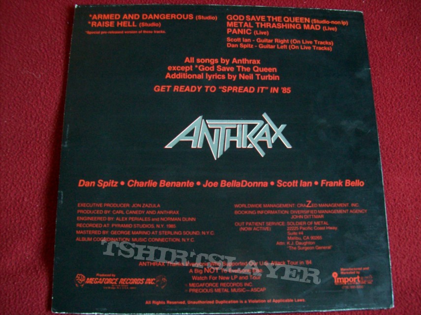 Anthrax/Armed and Dangerous LP