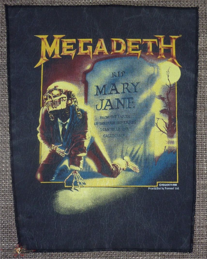 Megadeth Rest in Peace R.I.P. Mary Jane Vintage Backpatch