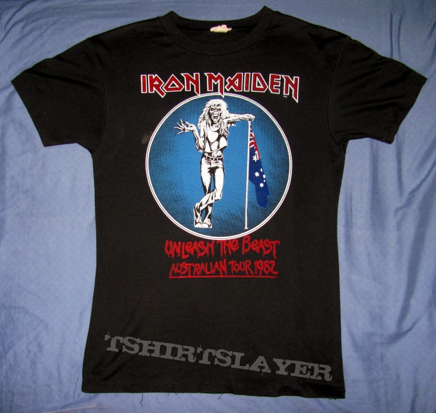 IRON MAIDEN Unleashed The Beast Australian Tour 82 T-shirt IRON MAIDEN Unleashed The Beast Australian Tour 82 T-shirt