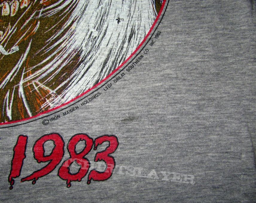 IRON MAIDEN Brain Damage Europe 1983 (grey) T-shirt 