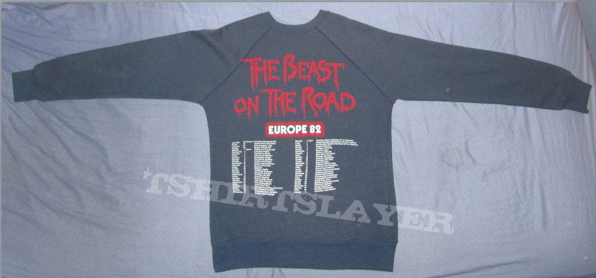 IRON MAIDEN Beast on The Road Europe 82 Blue Navy Sweat-shirt