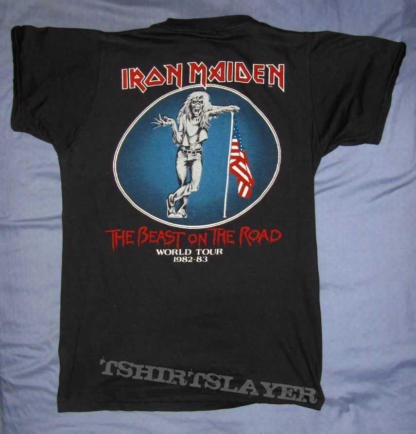 IRON MAIDEN The Beast on The Road (black) T-shirt USA Tour 82 ...