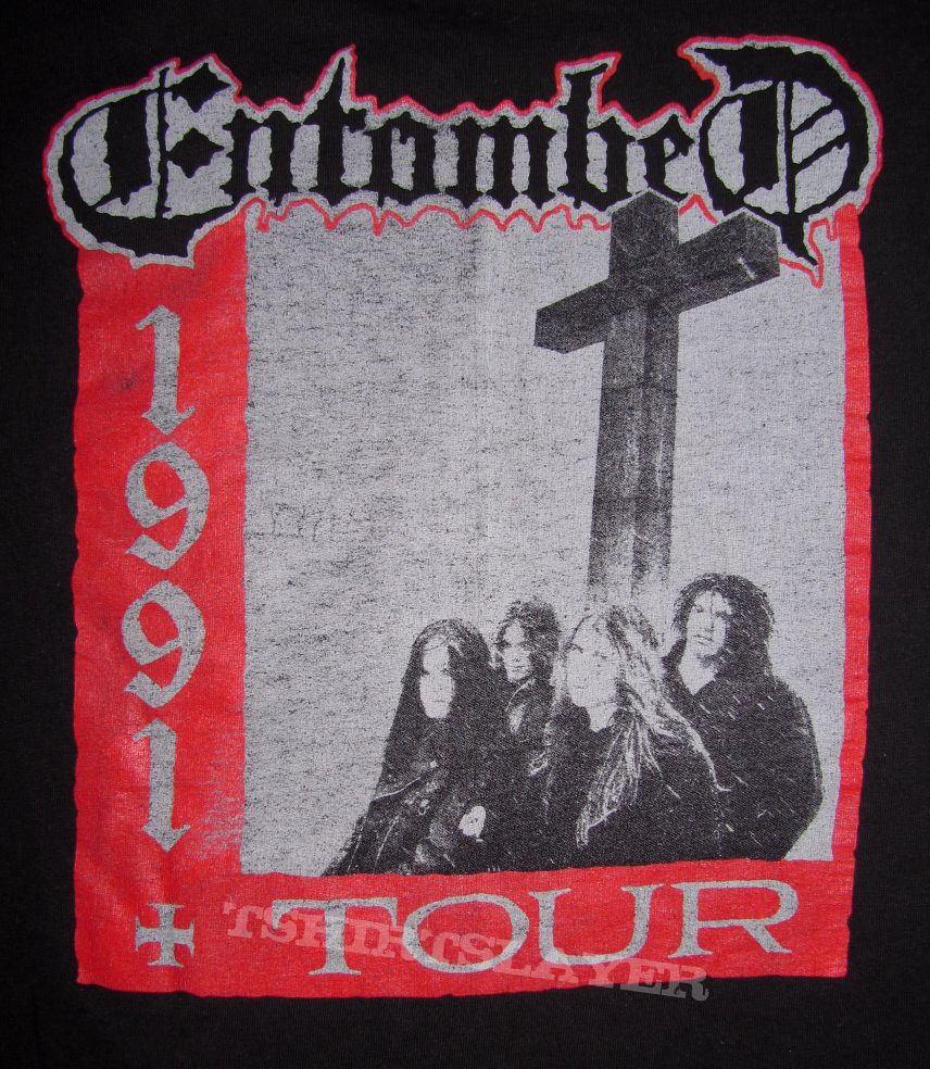 Entombed  Tour 1991 T-shirt (printed sleeves version)