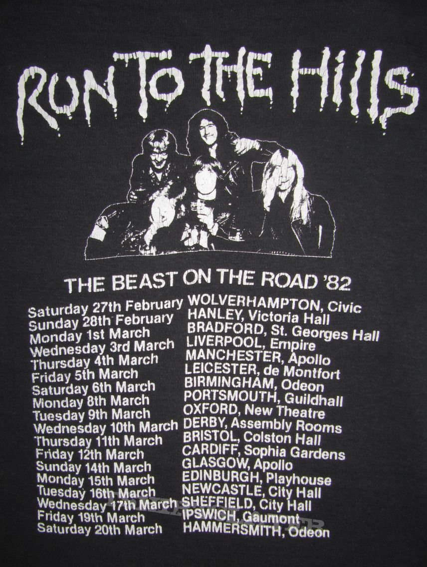 IRON MAIDEN Run To The Hills UK Tour T-shirt &#039;82