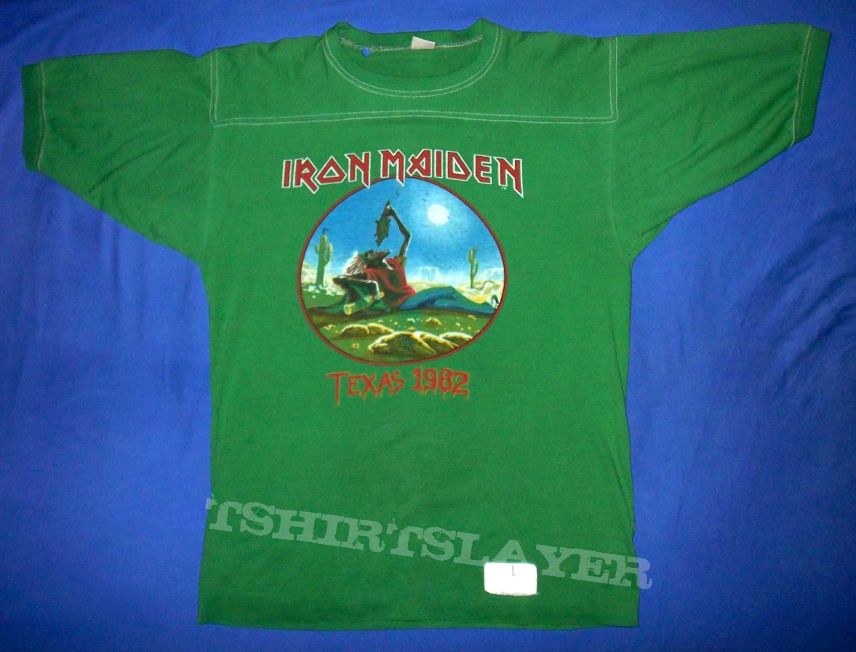 IRON MAIDEN  Texas 1982 rugby T-shirt (green)